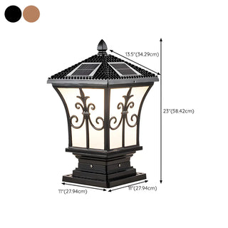 Classic Vintage Bronze Solar Outdoor Lantern Post Light Zawala Image - 13