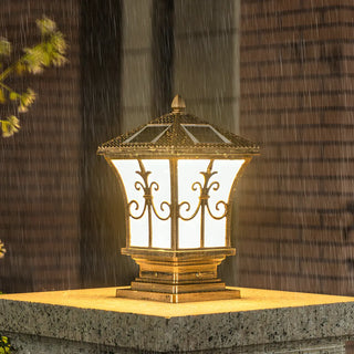 Classic Vintage Bronze Solar Outdoor Lantern Post Light Zawala Image - 4