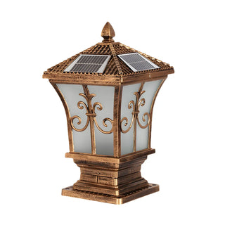 Classic Vintage Bronze Solar Outdoor Lantern Post Light Zawala Image - 6