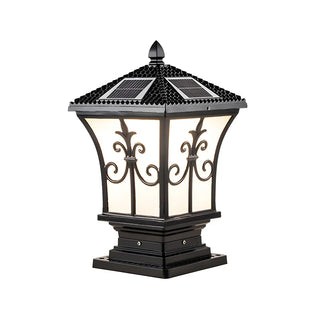 Classic Vintage Bronze Solar Outdoor Lantern Post Light Zawala Image - 7
