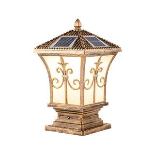 Classic Vintage Bronze Solar Outdoor Lantern Post Light Zawala Image - 8