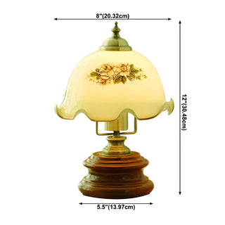 Modern Dome Flower Shade Metal Base Bedroom Table Lamp Zawala Image - 18