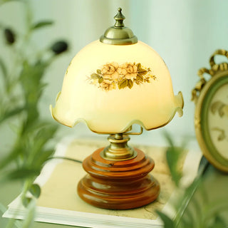 Modern Dome Flower Shade Metal Base Bedroom Table Lamp Zawala Image - 4