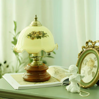 Modern Dome Flower Shade Metal Base Bedroom Table Lamp Zawala Image - 6
