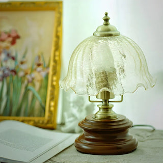 Modern Dome Flower Shade Metal Base Bedroom Table Lamp Zawala Image - 7