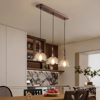 ZOWALA - Vintage Ruffled Glass Dining Room Flower Pendant Light Image - 2