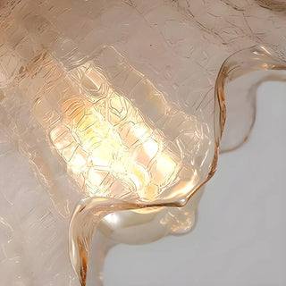 ZOWALA - Vintage Ruffled Glass Dining Room Flower Pendant Light Image - 8