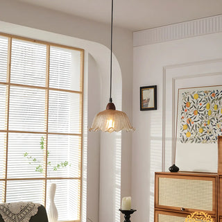 Vintage Floral Glass Pendant Light for Cozy Living Room Zawala Image - 1