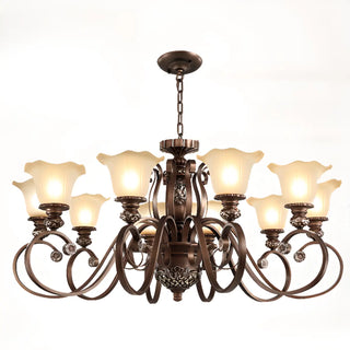 Classic Bronze Bell Matte White Glass Chandelier Zawala Image - 13