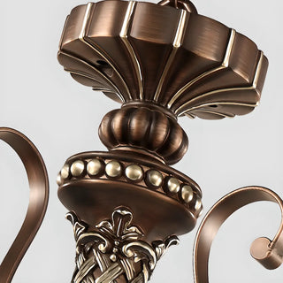 Classic Bronze Bell Matte White Glass Chandelier Zawala Image - 19