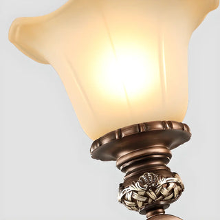 Classic Bronze Bell Matte White Glass Chandelier Zawala Image - 20