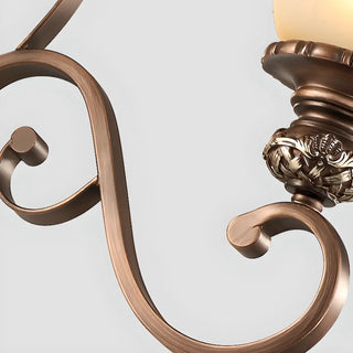 Classic Bronze Bell Matte White Glass Chandelier Zawala Image - 21