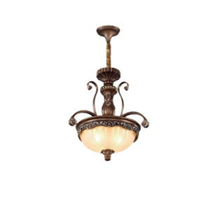 Classic Bronze Bell Matte White Glass Chandelier Zawala Image - 2