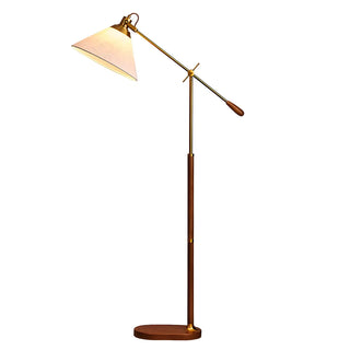 Adjustable Fabric Cone Vintage Metal LED Floor Lamp Zawala Image - 14