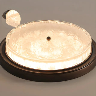 Vintage Round Glass Bedroom Flush Mount Light Brown 18.5" Zawala Image - 12