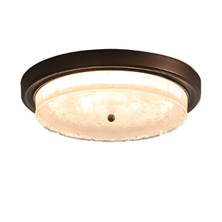 Vintage Round Glass Bedroom Flush Mount Light Brown 18.5" Zawala Image - 15