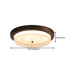 Vintage Round Glass Bedroom Flush Mount Light Brown 18.5" Zawala Image - 17