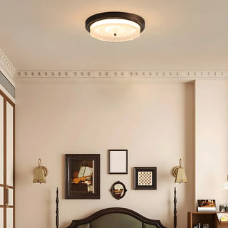 Vintage Round Glass Bedroom Flush Mount Light Brown 18.5" Zawala Image - 3