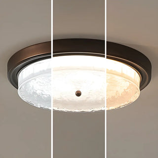 Vintage Round Glass Bedroom Flush Mount Light Brown 18.5" Zawala Image - 7