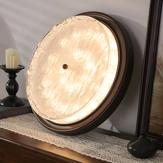Vintage Round Glass Bedroom Flush Mount Light Brown 18.5" Zawala Image - 8