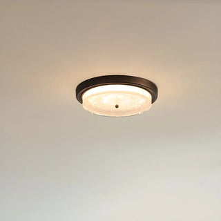 Vintage Round Glass Bedroom Flush Mount Light Brown 18.5" Zawala Image - 9