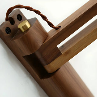 ZOWALA - Vintage Swing Arm Adjustable Ceramic Walnut Wall Light Image - 9