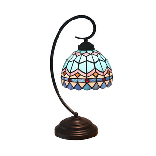 Tiffany Classic Gooseneck Dome Stained Glass Desk Lamp Zawala Image - 4