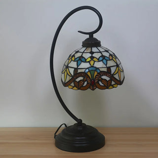 Tiffany Classic Gooseneck Dome Stained Glass Desk Lamp Zawala Image - 5
