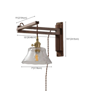 Bedside Ceramic Cone Wood Swing Arm Wall Sconce Zawala #size