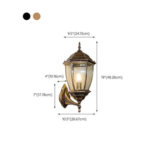 Vintage Clear Glass Panels Outdoor Wall Lantern Light Zawala #size