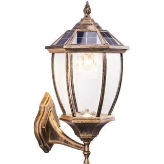 Vintage Clear Glass Panels Outdoor Wall Lantern Light Zawala Image - 6