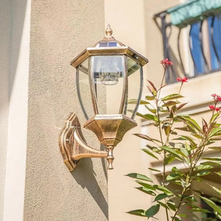 Vintage Clear Glass Panels Outdoor Wall Lantern Light Zawala Image - 7