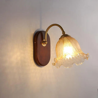 Unique Curved Arm Walnut Dome Metal Wall Sconce Zawala Image - 11