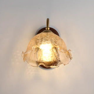 Unique Curved Arm Walnut Dome Metal Wall Sconce Zawala Image - 14