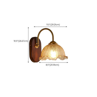 Unique Curved Arm Walnut Dome Metal Wall Sconce Zawala #size