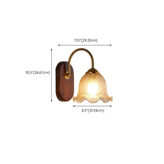 Unique Curved Arm Walnut Dome Metal Wall Sconce Zawala Image - 20
