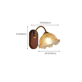 Unique Curved Arm Walnut Dome Metal Wall Sconce Zawala Image - 22