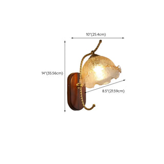 Unique Curved Arm Walnut Dome Metal Wall Sconce Zawala Image - 24