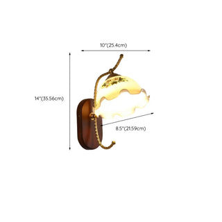 Unique Curved Arm Walnut Dome Metal Wall Sconce Zawala Image - 25