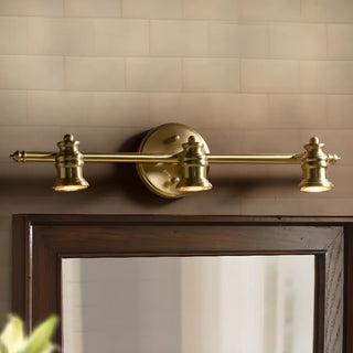 ZOWALA - Vintage Brass Tube 3 Bulb Vanity Light Fixture Image - 1