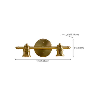 ZOWALA - Vintage Brass Tube 3 Bulb Vanity Light Fixture #size