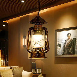 Vintage Antique Restaurant Brass Lantern Pendant Light Zawala Image - 1