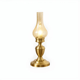 Vintage Glass Shade Candlestick Brass Base Table Lamp Zawala Image - 13