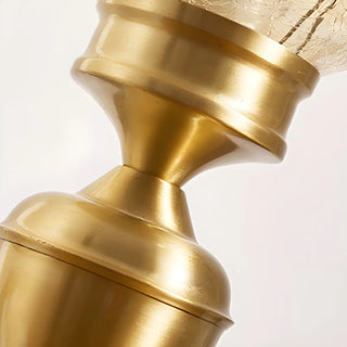 Vintage Glass Shade Candlestick Brass Base Table Lamp Zawala Image - 8