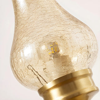 Vintage Glass Shade Candlestick Brass Base Table Lamp Zawala Image - 9