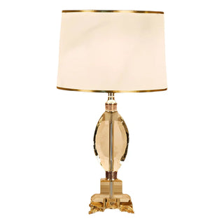 Elegant Blue Barrel Lampshade Crystal Base Table Lamp Zawala Image - 12