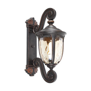 Vintage Bronze Curved Metal Exterior Wall Lantern Light Zawala Image - 3