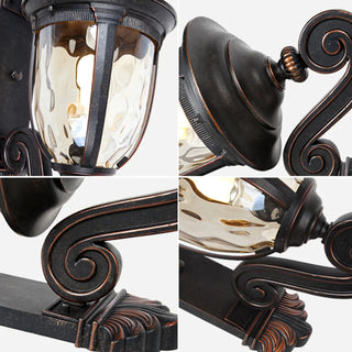 Vintage Bronze Curved Metal Exterior Wall Lantern Light Zawala Image - 7