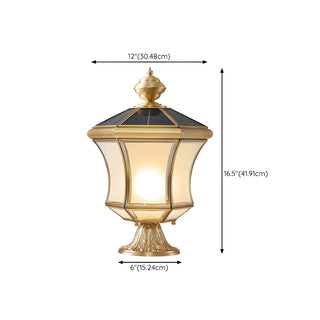 Vintage Elegant Gold Finish Lantern Outdoor Post Lamp Zawala #size