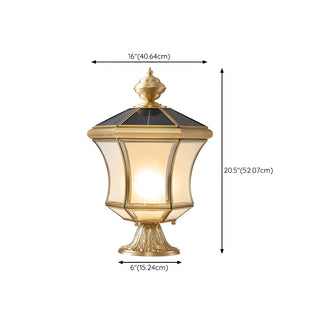 Vintage Elegant Gold Finish Lantern Outdoor Post Lamp Zawala Image - 13